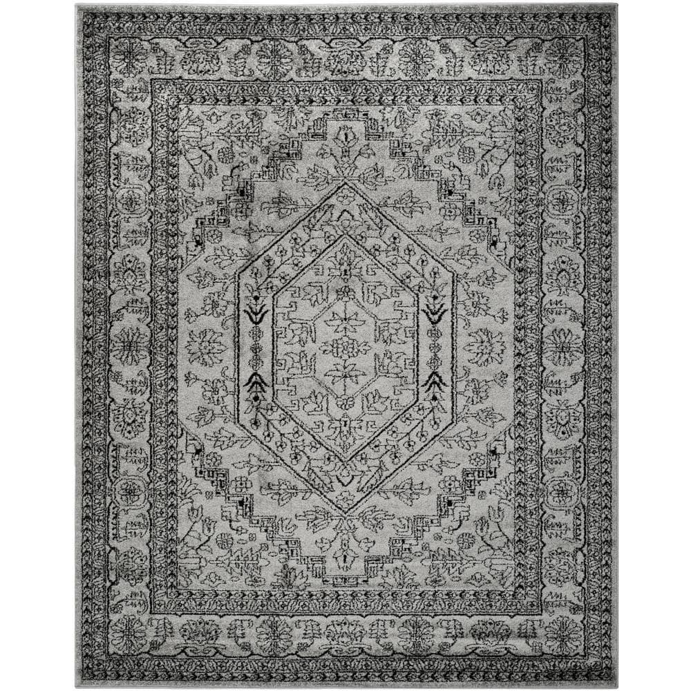 Adirondack ADR108 Power Loomed Area Rug - Silver/Black - 8'x10' - Safavieh.