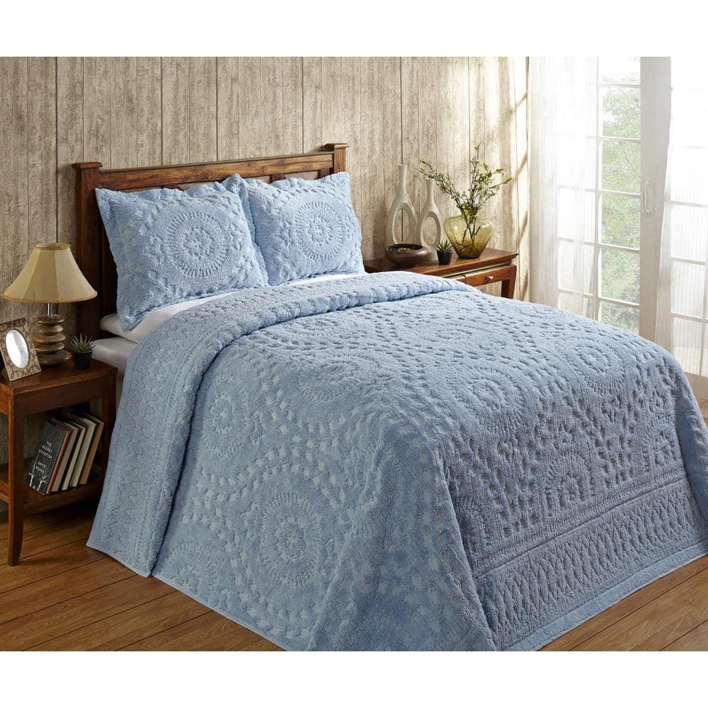 Better Trends Rio 100% Premium Cotton Chenille Tufted Bedspread, Soft & Luxurious Feel, Perfect for Gifting, All Seasons Machine Washable Coverlet