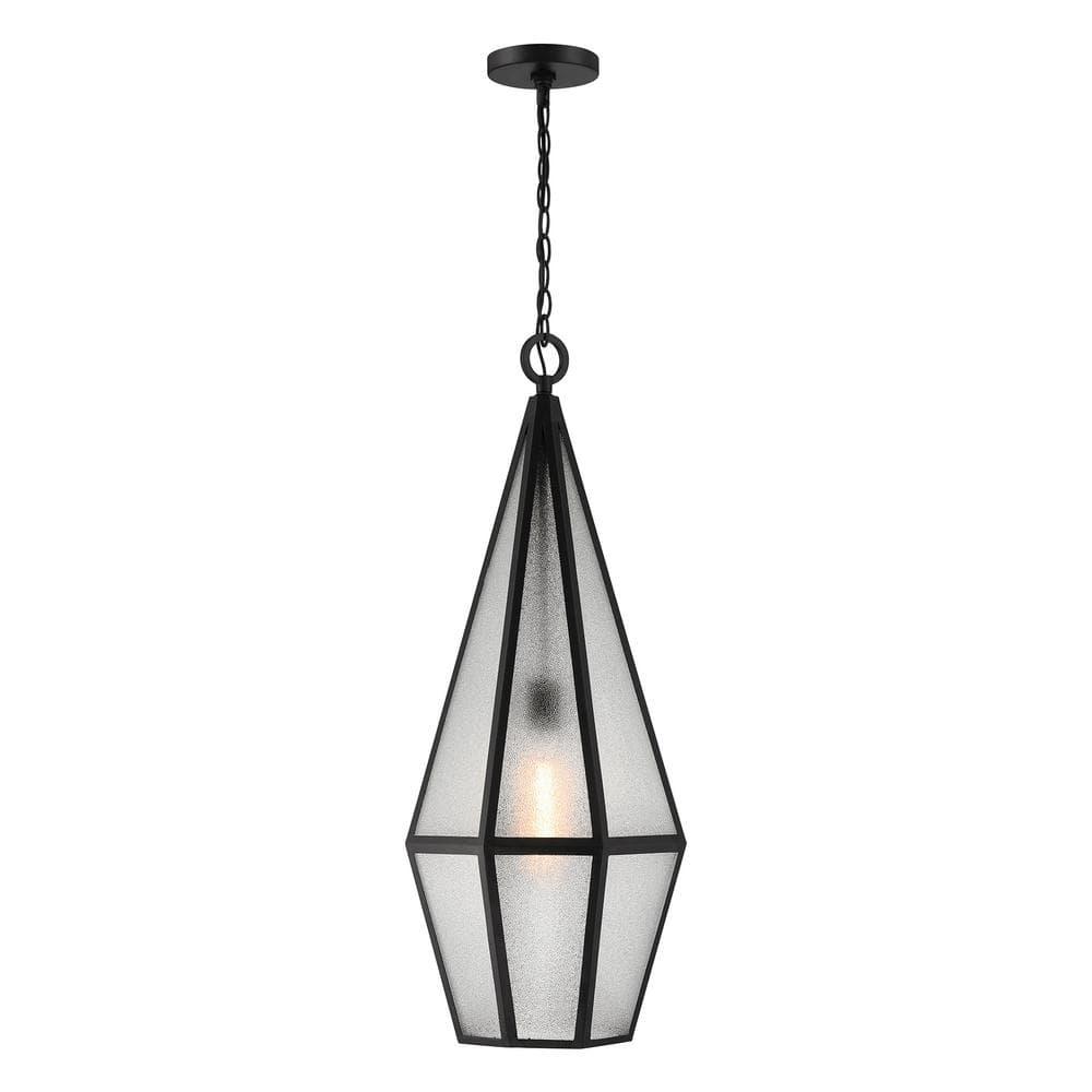 Savoy House Peninsula 1-Light Outdoor Hanging Lantern in Matte Black