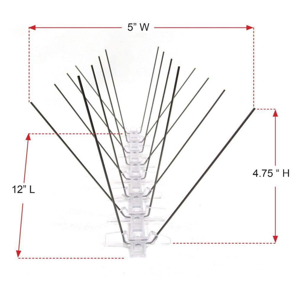 Bird-B-Gone Enviro Spike Stainless Steel Bird Spike, Deterrent Repellent, 10 ft. x 5 in.