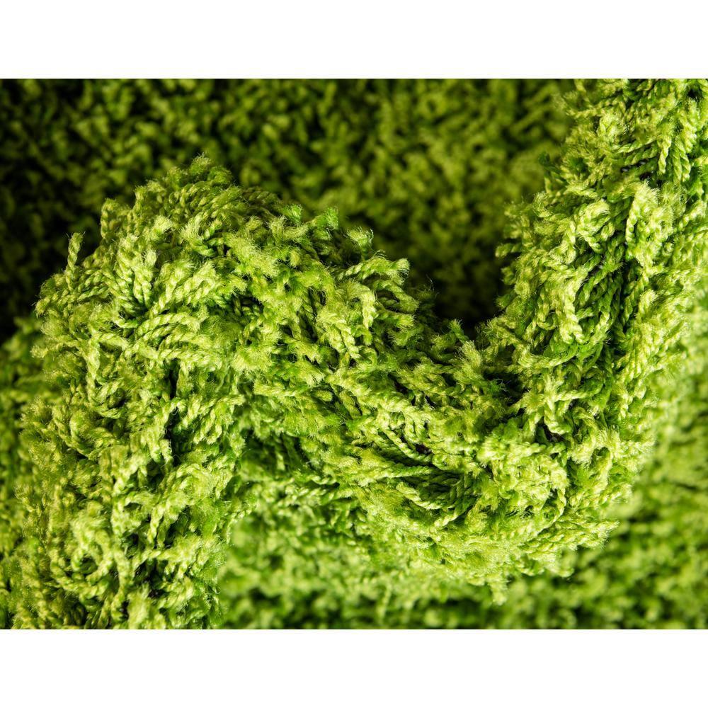 Unique Loom 4' 1 x 6' 1 Solid Shag Grass Green Area Rug