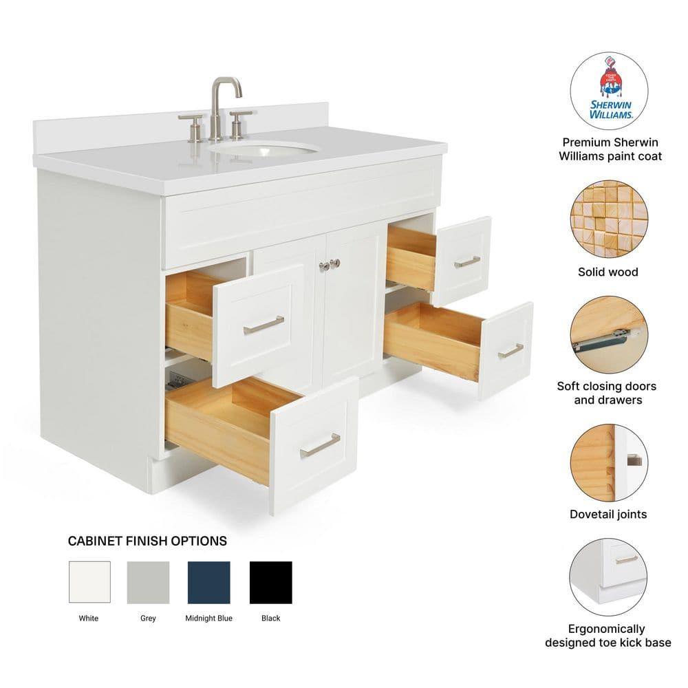 Ariel F055swqovo Hamlet 55" Free Standing Single Basin Vanity Set - White