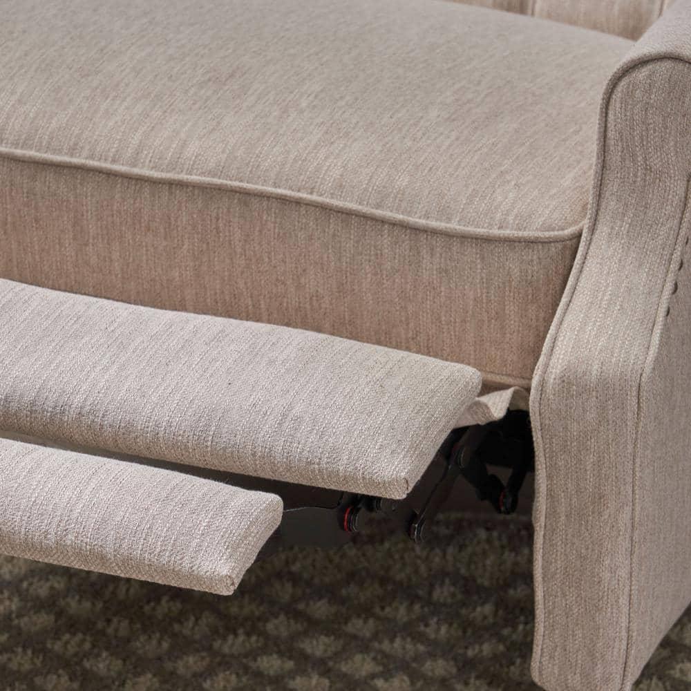 Noble House Barnsfield Oversized Tufted Push Back Recliner, Beige