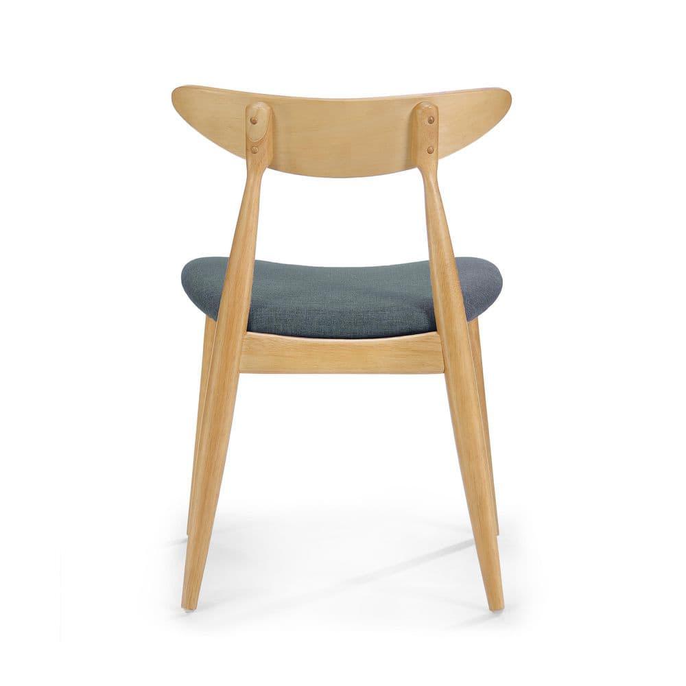 Christopher Knight Home Barron Mid Century Modern Rubberwood Fabric Upholstered Dining Chairs (Set of 2), Gray/Natural Oak