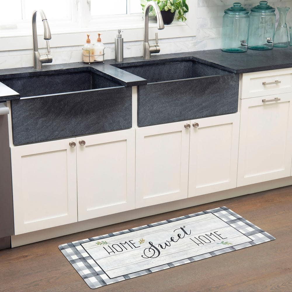 SoHome Cozy Living Home Sweet Home Farmhouse Buffalo Check Border Anti-Fatigue Mat