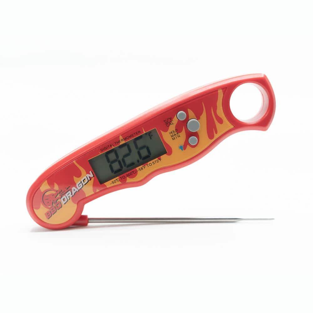 BBQ Dragon Meat Thermometer Digital - Waterproof Instant Read Food Thermometer for Cooking, Baking, & Grilling - Digital Meat Thermometer with Probe - Kitchen Thermometer for Cooking & Candy Making
