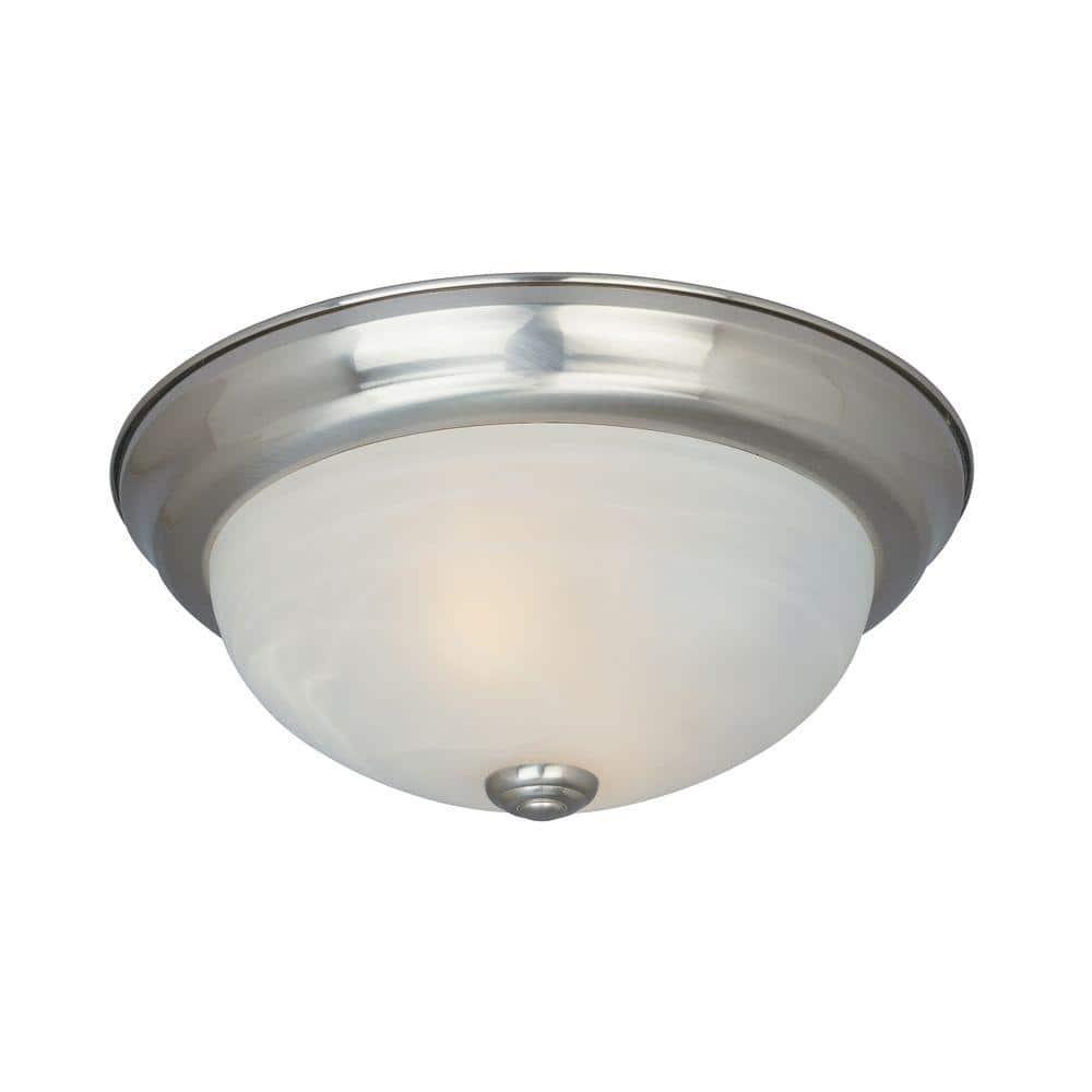 Designers Fountain 11 inch 2-Light Satin Platinum Flush Mount Ceiling Light, 1257S-SP-AL