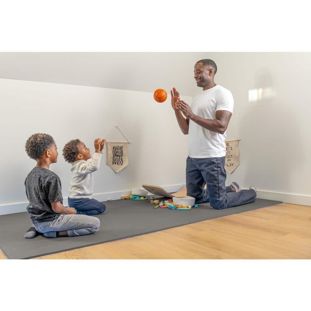 We Sell Mats 1" Thick Multipurpose Exercise Floor Mat with EVA Foam, Interlocking Tiles, Anti-Fatigue for Home or Gym, 24 in x 24