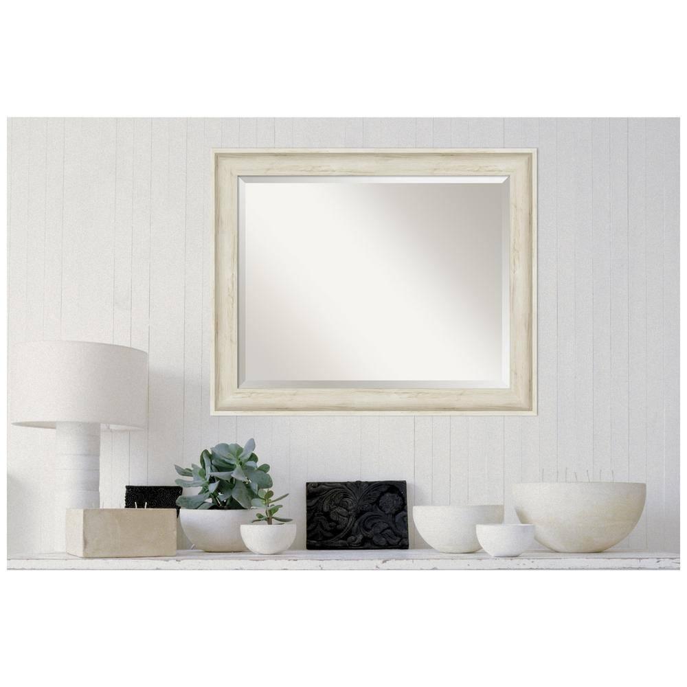 33" x 27" Regal Framed Bathroom Vanity Wall Mirror Birch Cream - Amanti Art: Beveled, Polystyrene Frame, Wall Mount