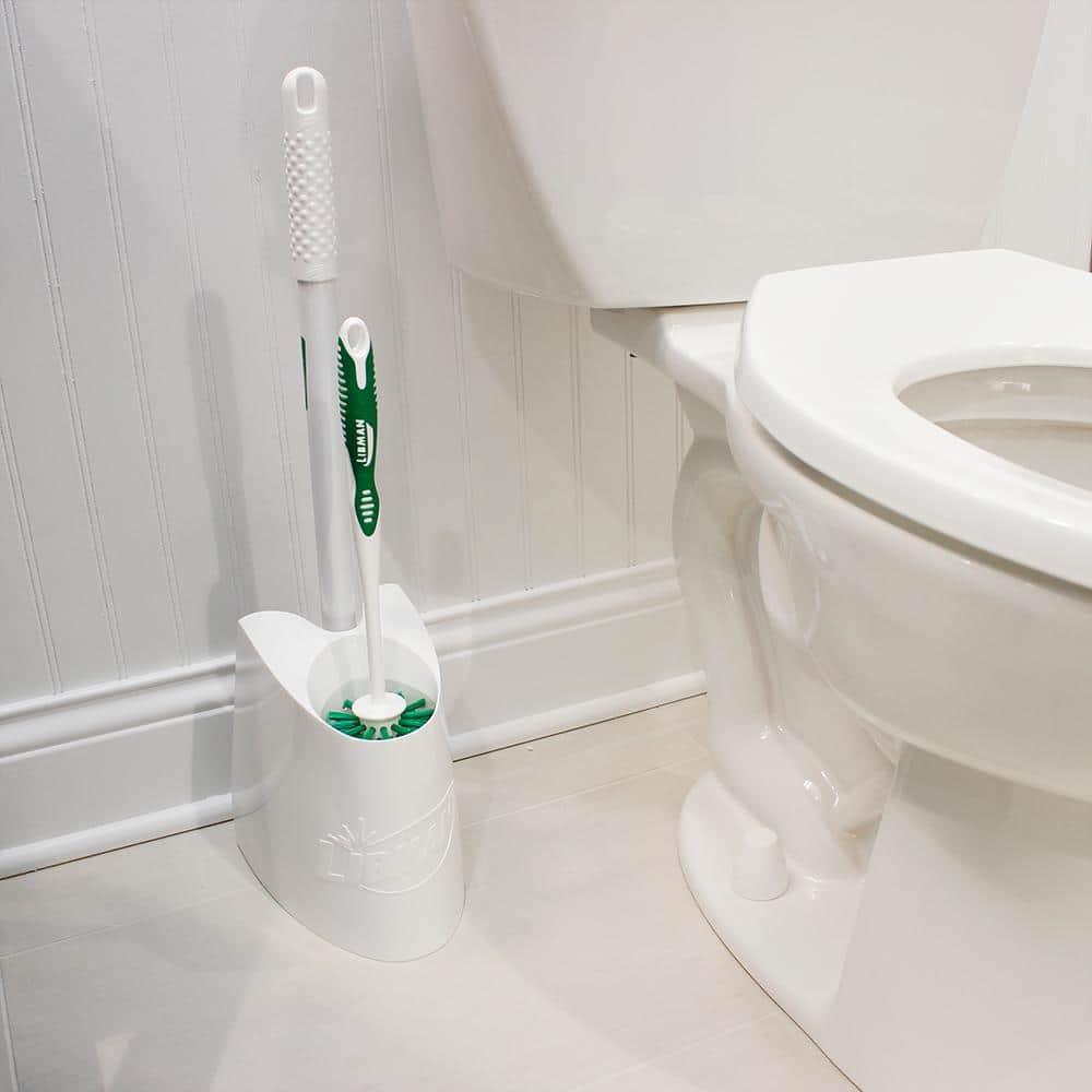 Libman Toilet Brush & Plunger Combo Green Fibers / White Polypropylene Base Recommended Adult Use