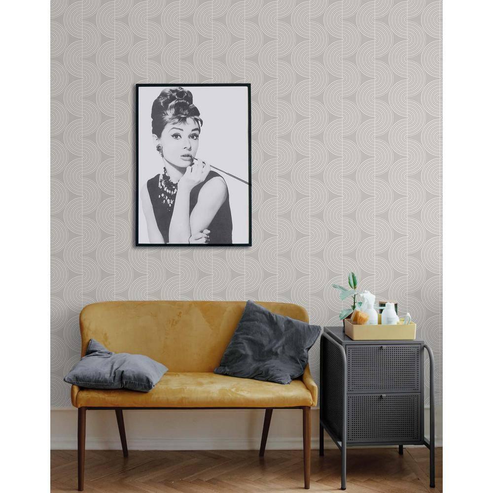 NextWall Alloy Grey Zen Geo Peel and Stick Wallpaper