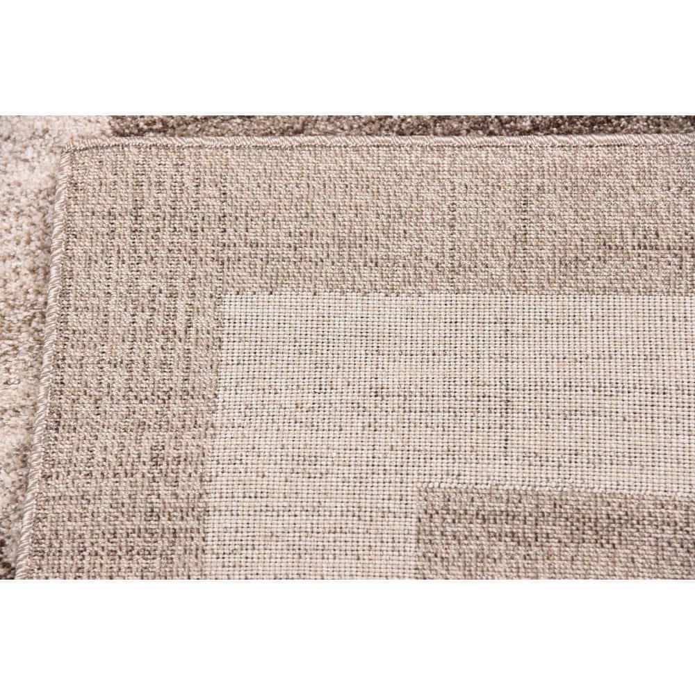 Unique Loom Del Mar Collection Area Rug - Maria (6' 1" x 9' Rectangle Light Brown/Ivory)