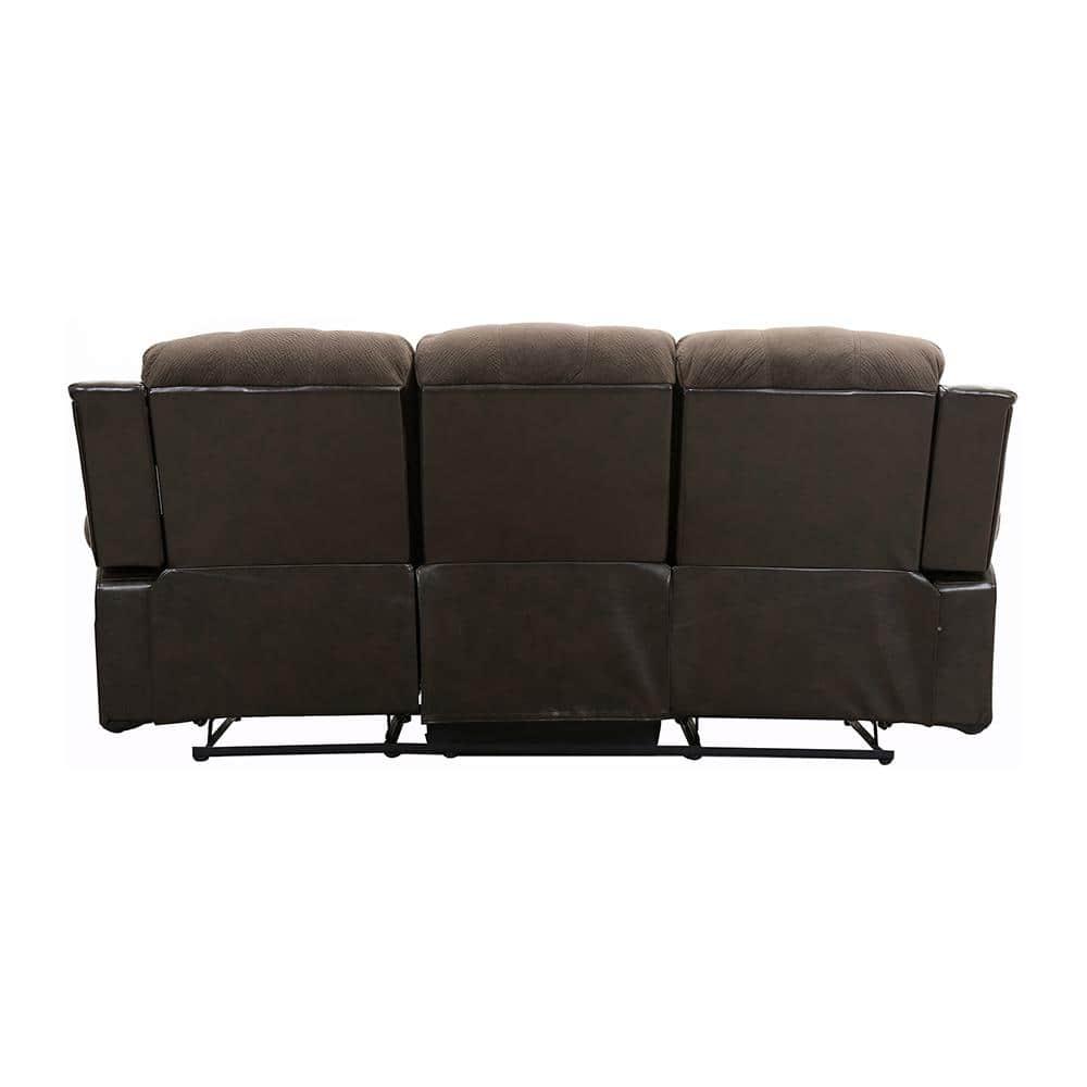 Lexicon Cranley Traditional Microfiber Double Reclining Sofa in Chocolate