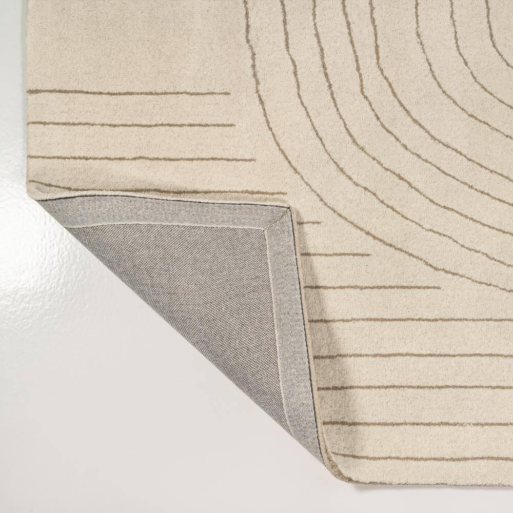 JONATHAN Y Retro Bohemian Abstract Striped Handwoven Wool Ivory/Beige 6 ft. x 9 ft. Area Rug