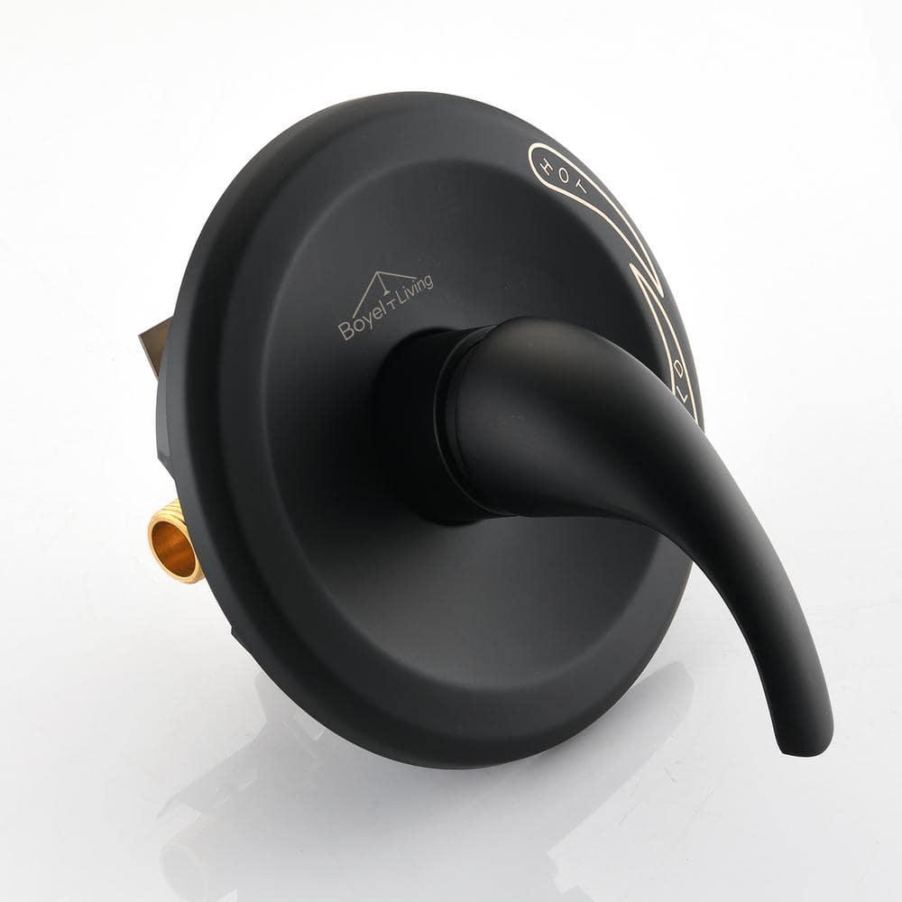 Single Function Pressure Balance Valve with Single Handle Trim Kit in Matte Black