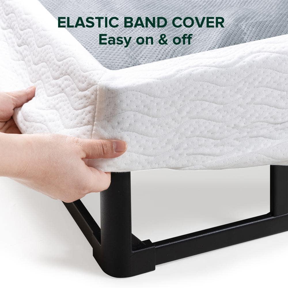 Twin 5" Metal Smart BoxSpring Mattress Base with Quick Assembly Gray - Zinus