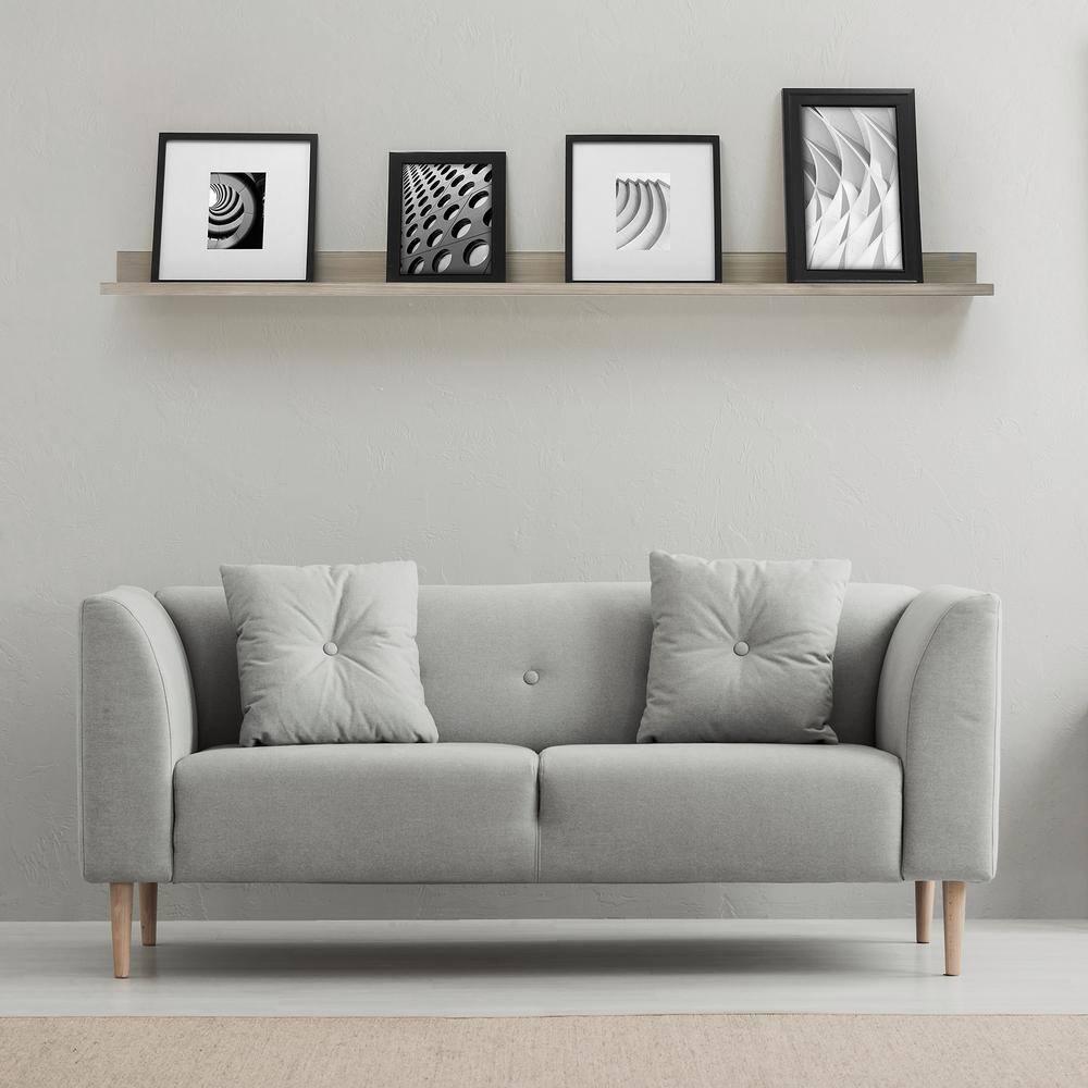 72" Picture Ledge Wall Shelf Driftwood Gray - InPlace: Modern Photo Display, MDF Floating Ledge