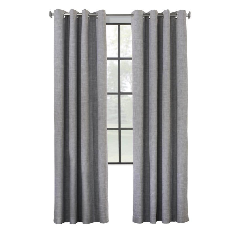 Commonwealth Maya Grommet Curtain Panel Window Dressing - 52"x63", Grey