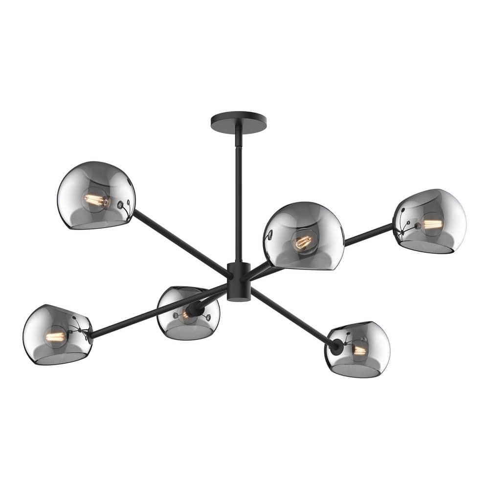 Willow 6 Light Metal Sputnik Chandelier