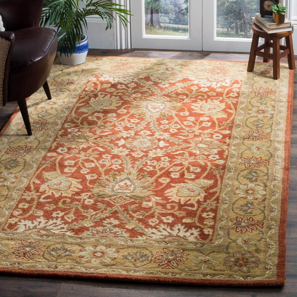 Antiquity AT249 Hand Tufted Area Rug - Rust/Gold - 6'x9' - Safavieh.
