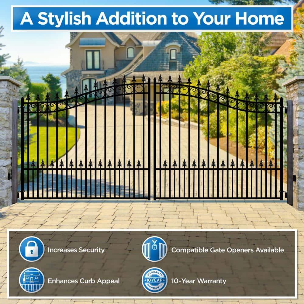 ALEKO Steel Dual Swing Driveway Gate - PRAGUE Style