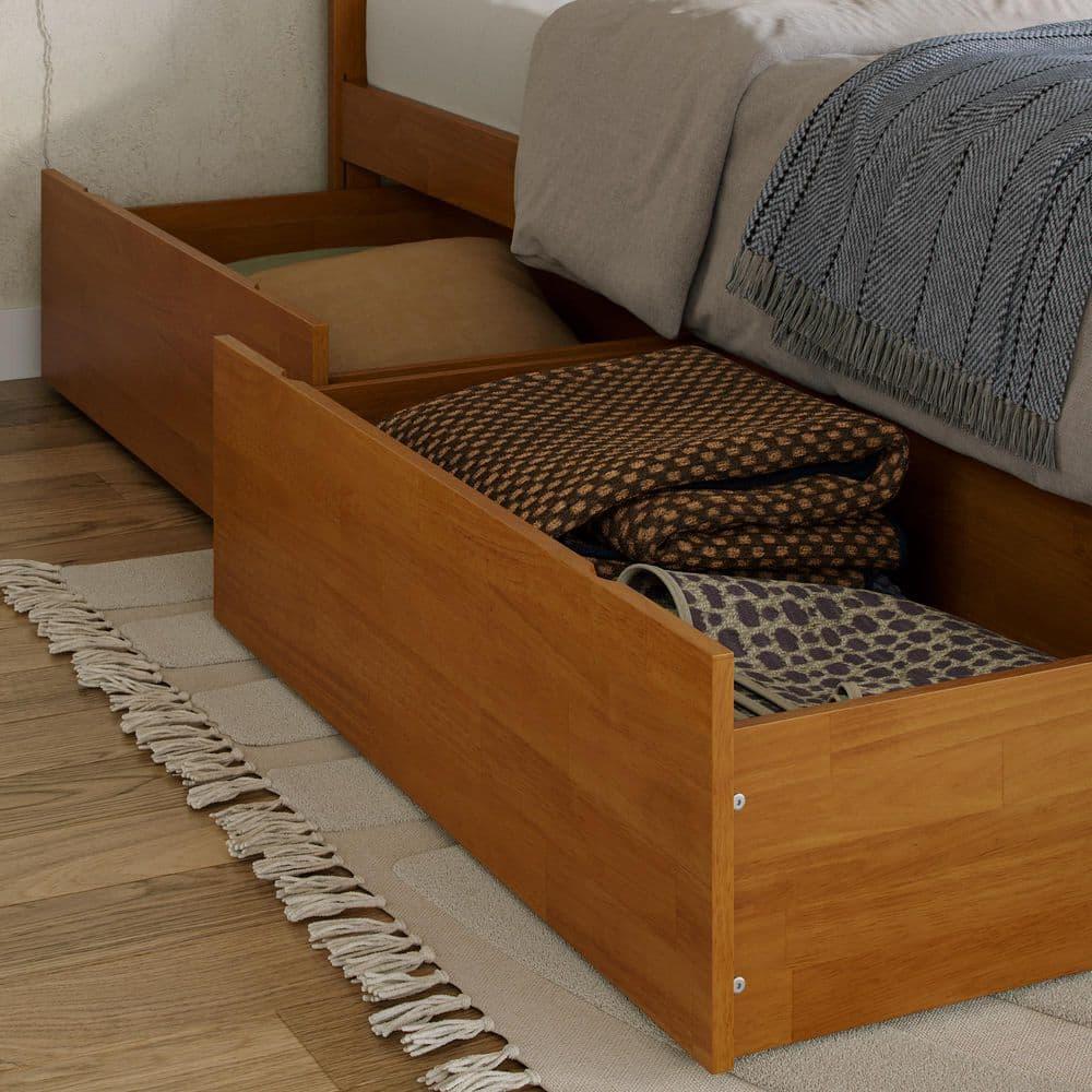 Solid Wood Platform Storage Bed