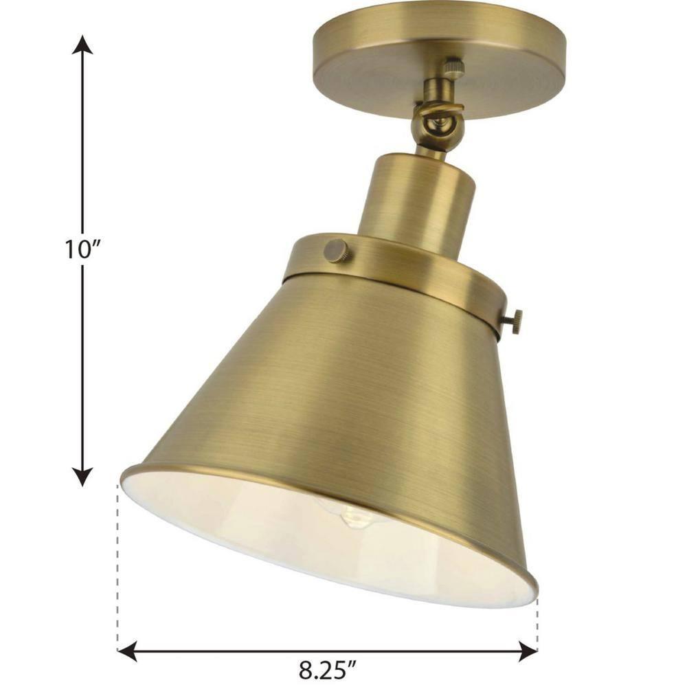 P350199-163-Progress Lighting-Hinton - 1 Light Flush Mount-Vintage Brass Finish
