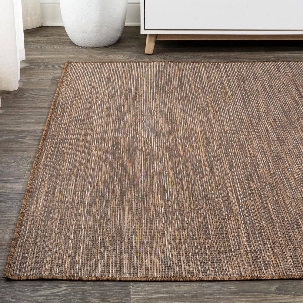 8'x10' Ethan Modern Flatweave Solid  Area Rug, Brown - JONATHAN Y