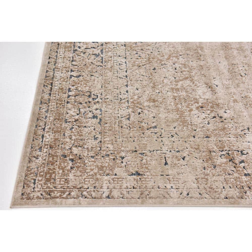 Unique Loom Chateau Collection Area Rug - Jefferson (7' 1" Square Beige/Light Brown)