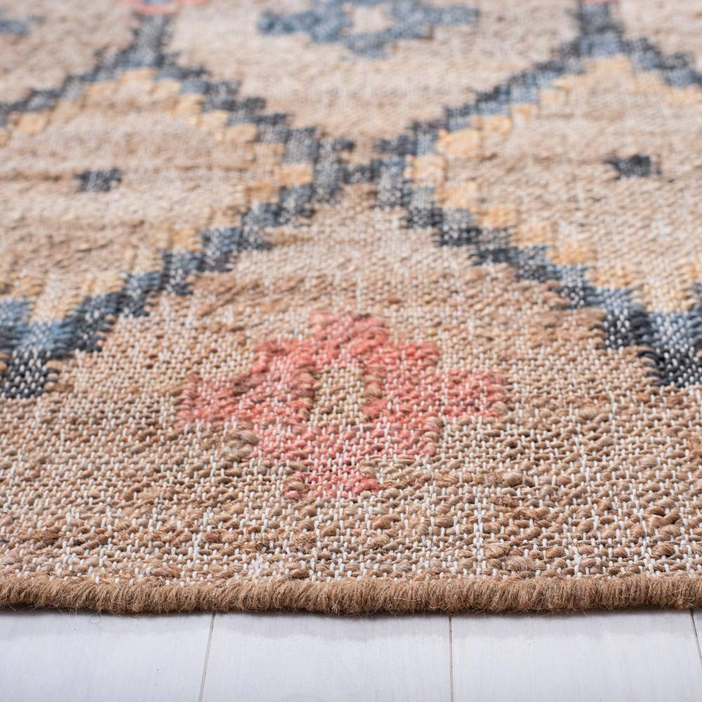 SAFAVIEH Kilim Mendoza Geometric Floral Area Rug, Natural/Blue, 9' x 12'
