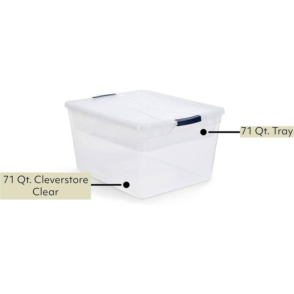 Clear Stackable Plastic Storage Bins with Latching Lids, 71 Quart