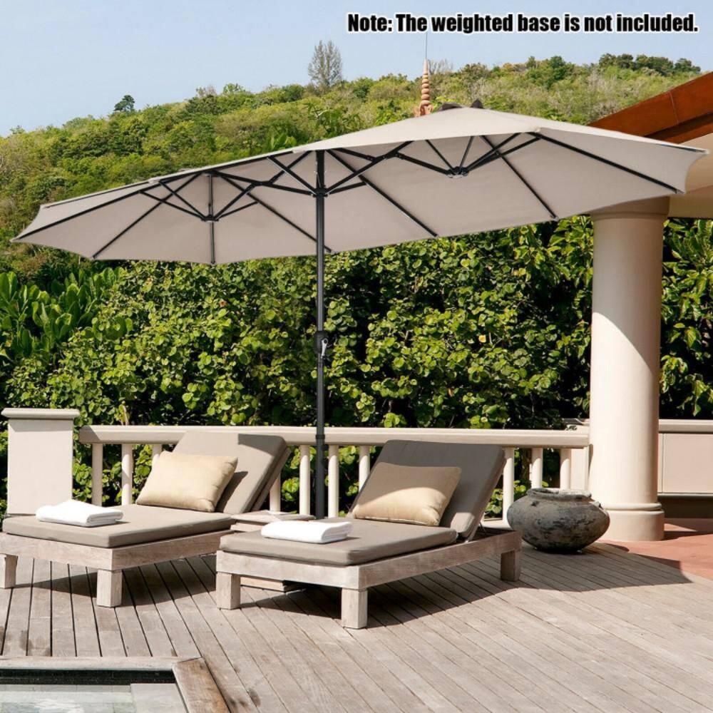 Latitude Run® 15 Feet Patio Double-Sided Umbrella With Hand-Crank System
