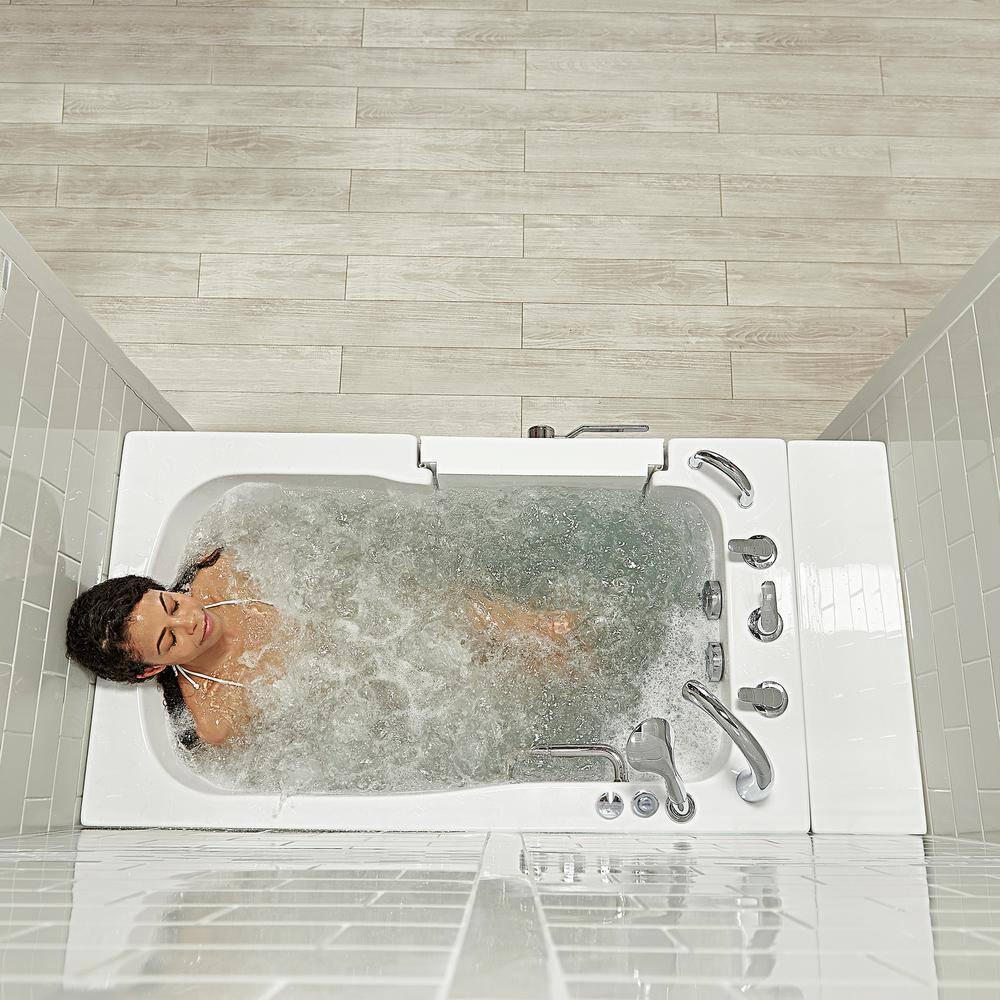 Monaco 32"x52" Acrylic Hydro Massage Walk-In Bathtub, 5 Piece Fast Fill Faucet, 2" Dual Drain
