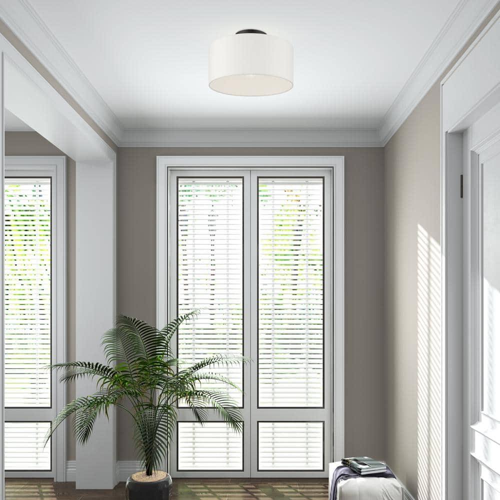 Livex Lighting Meridian 1 - Light Semi-Flush Mount in  Black