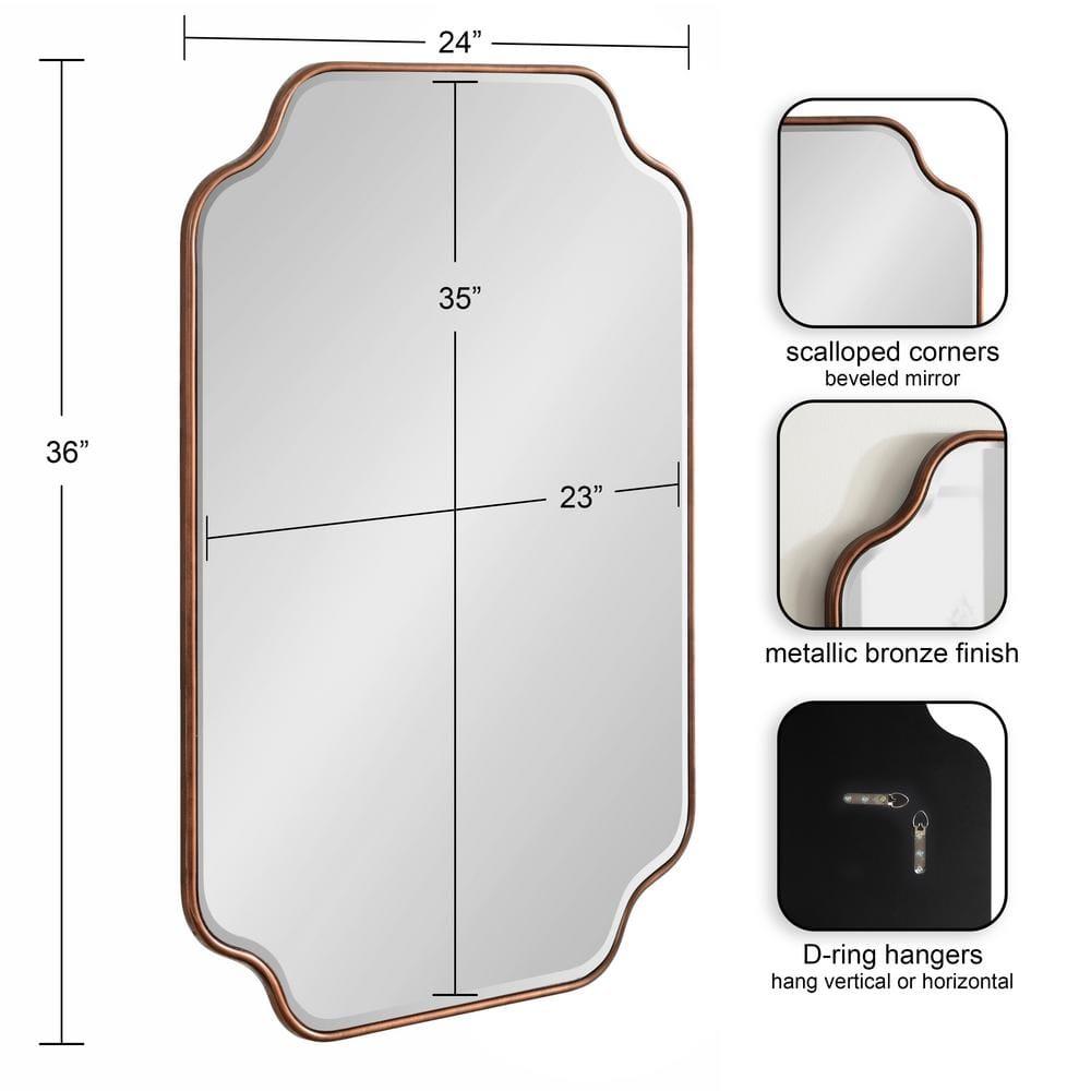 Kate & Laurel All Things Decor 24"x36" Plumley Framed Wall Mirror Bronze