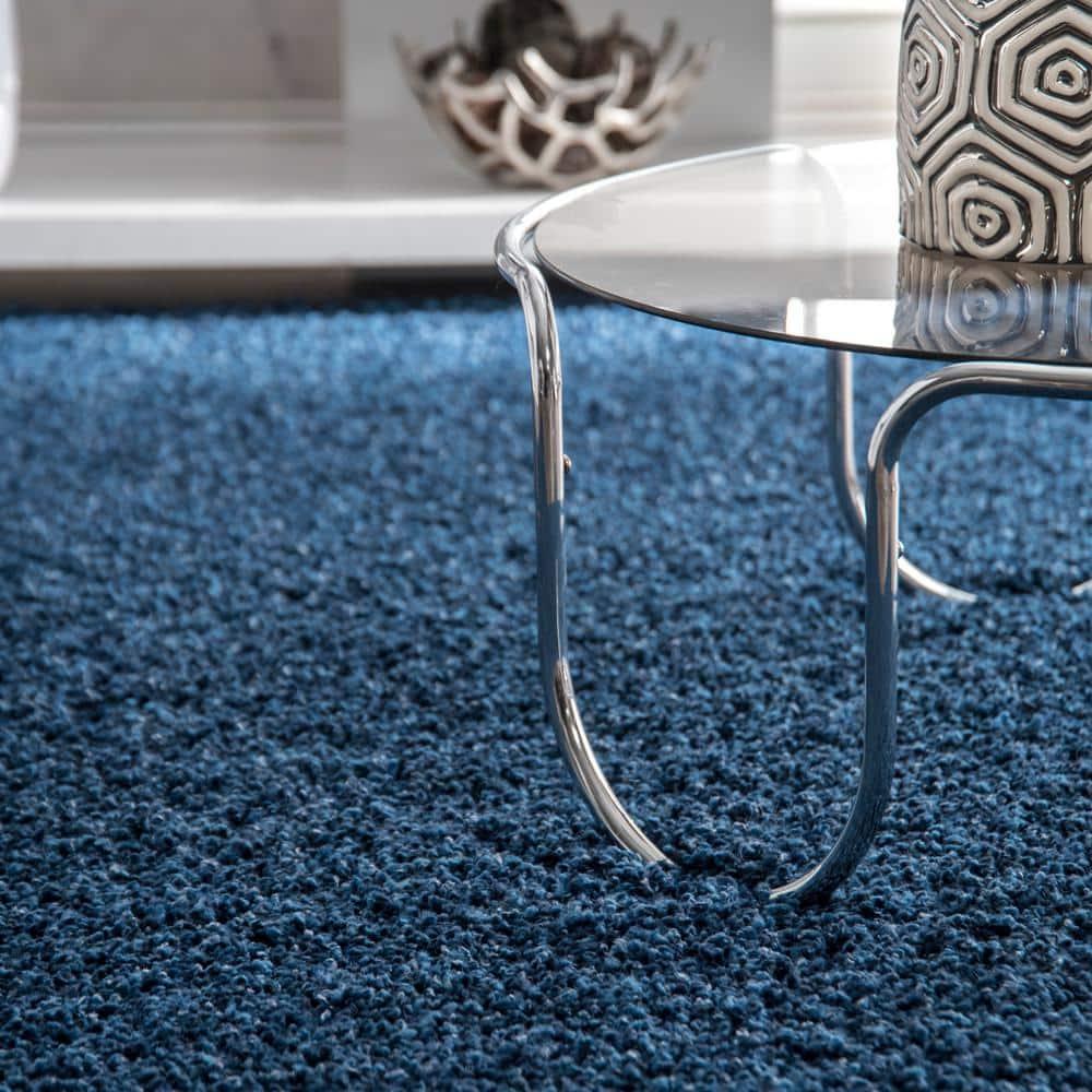Nuloom Marleen Solid 2x3 Accent Shag Indoor Area Rug for Living Room Bedroom Dining Room Nursery Entryway, Navy