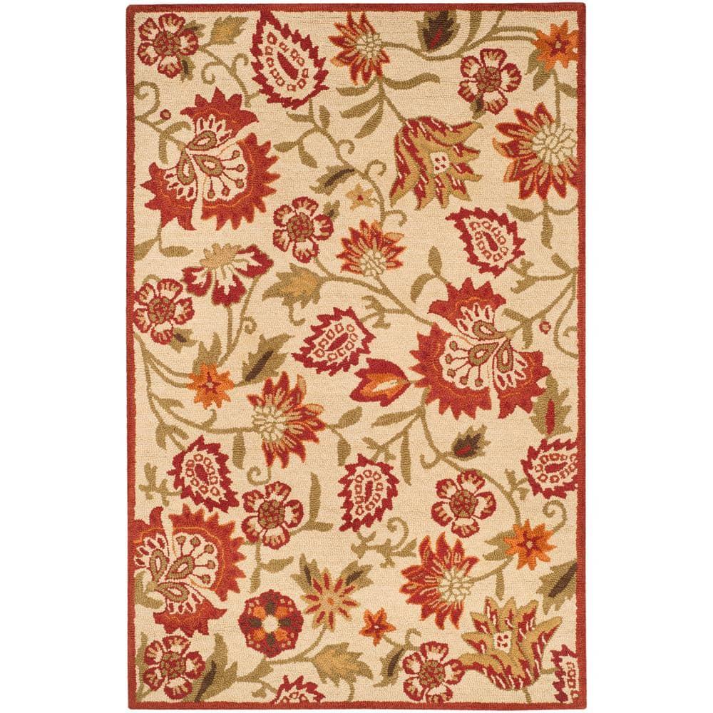 Blossom BLM862 Hand Hooked Area Rug - Beige/Multi - 8'x10' - Safavieh.