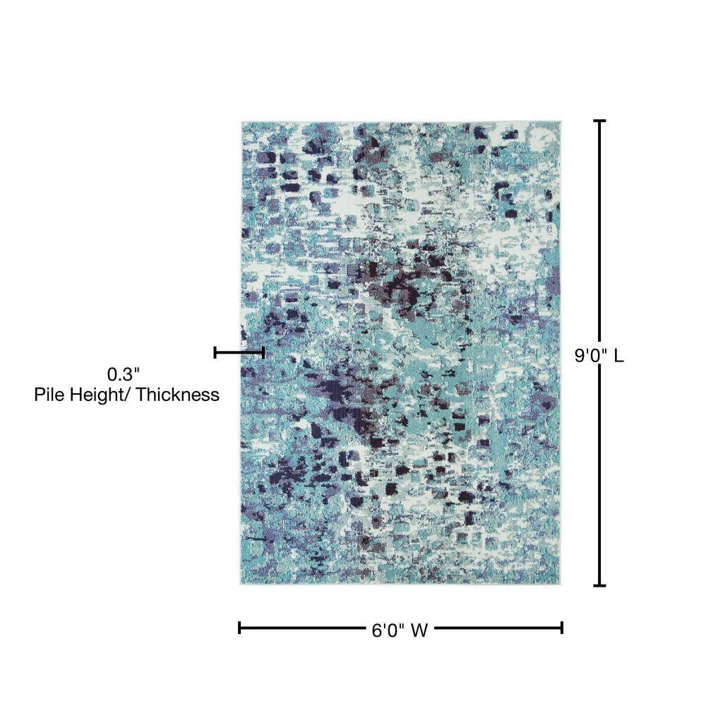 Madison MAD425 Power Loomed Indoor Area Rug - Turquoise/Navy - 6'x9' - Safavieh