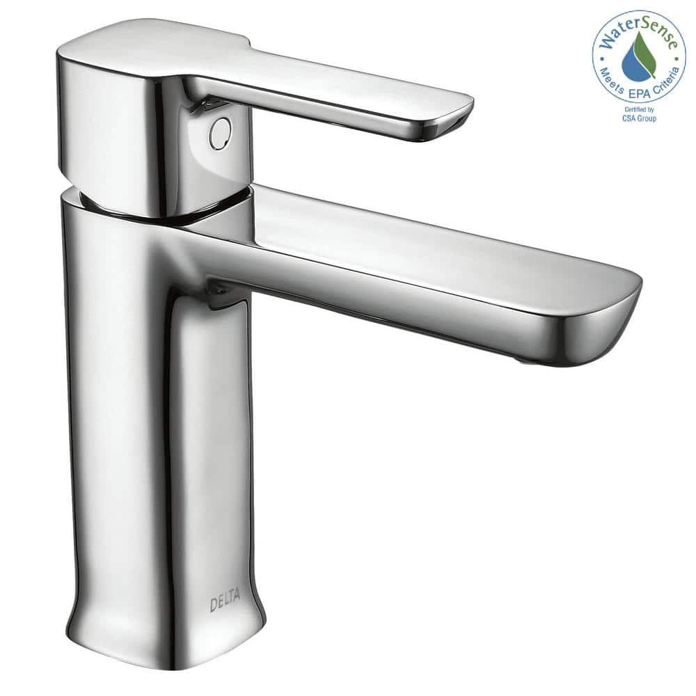 Modern Single Hole Bathroom Faucet with Drain Assembly, Single Handle Bathroom Sink Faucet