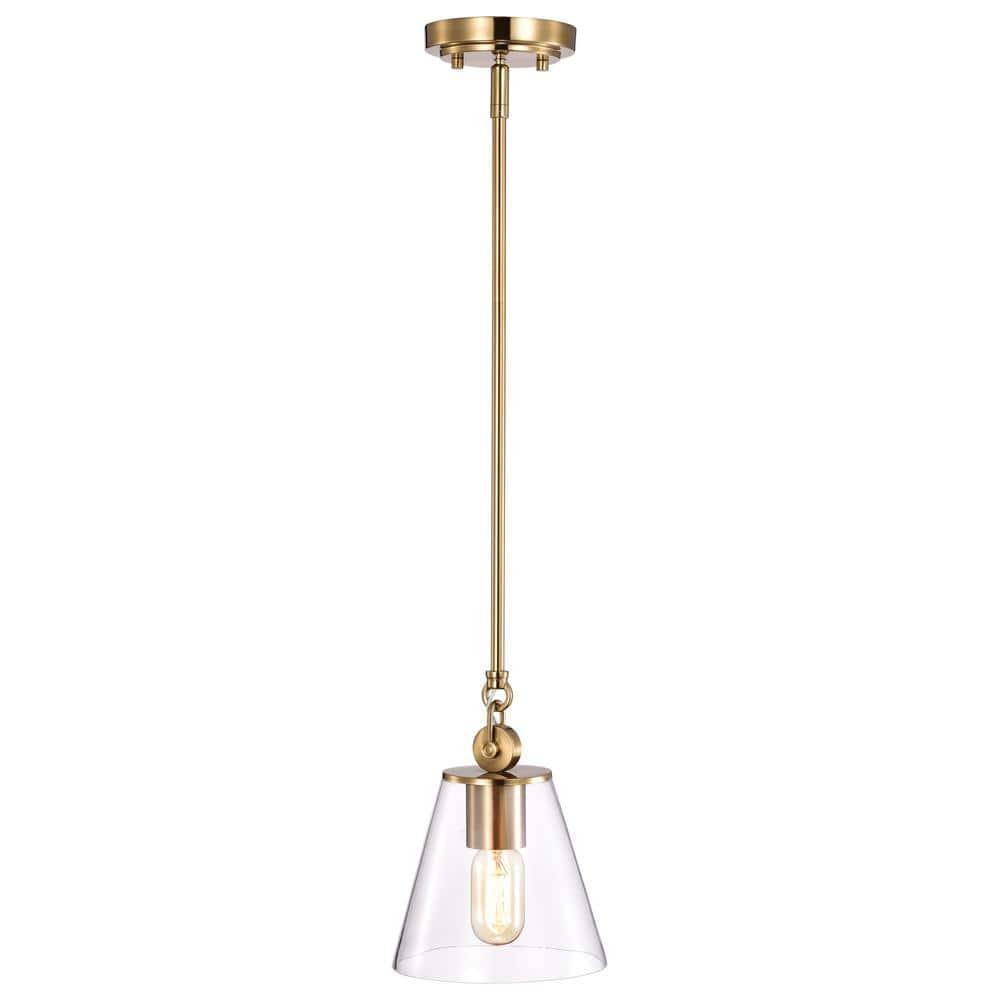 60/7410-Nuvo Lighting-Dover - 1 Light Small Pendant In Mid-Century Modern Style-9.5 Inches Tall and 7 Inches Wide-Vintage Brass Finish