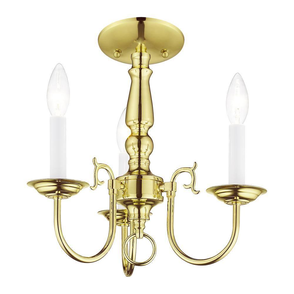 Livex Lighting Williamsburgh 3 - Light Chandelier in  Polished Brass