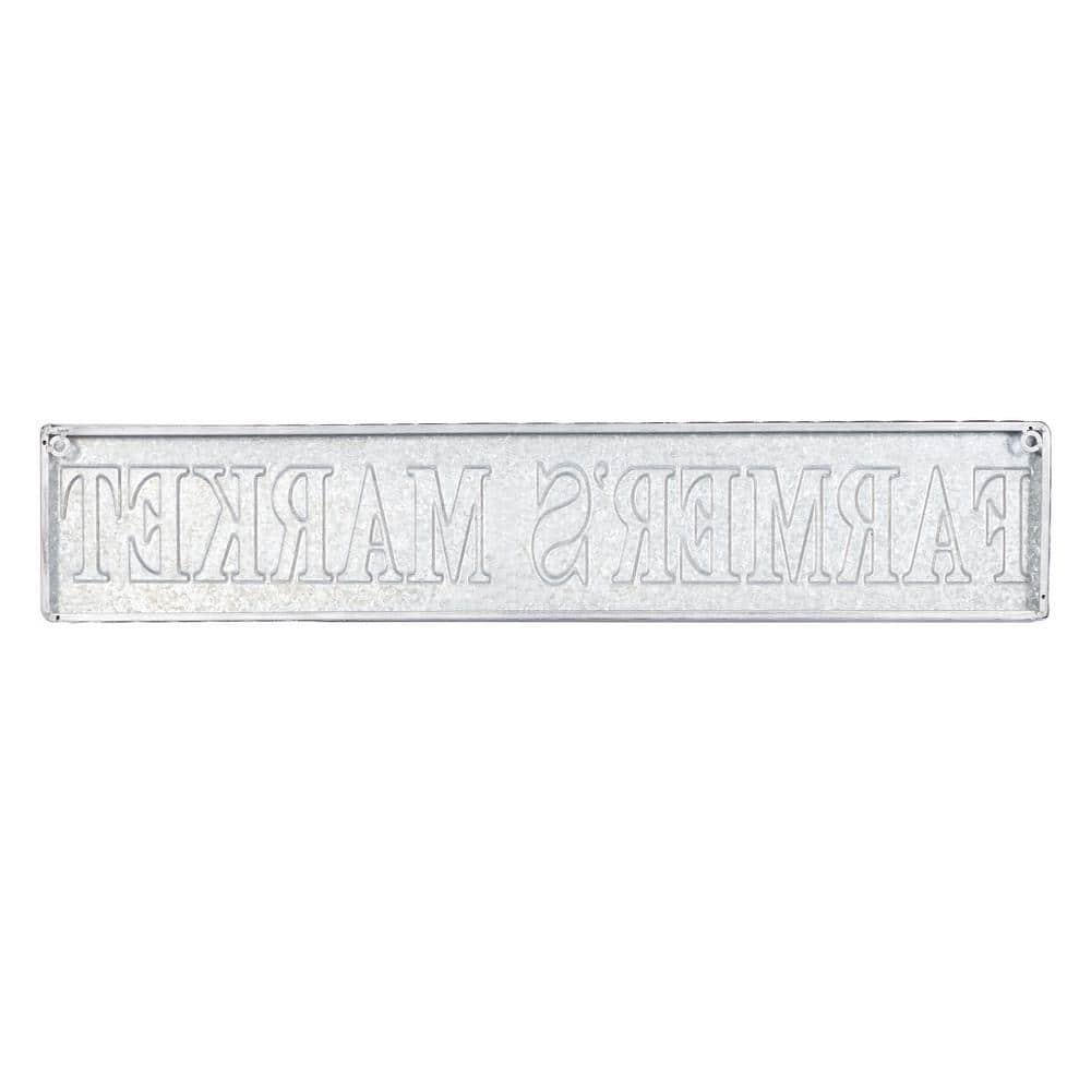 DecMode Indoor Grey Metal Farmhouse Sign Wall Decor