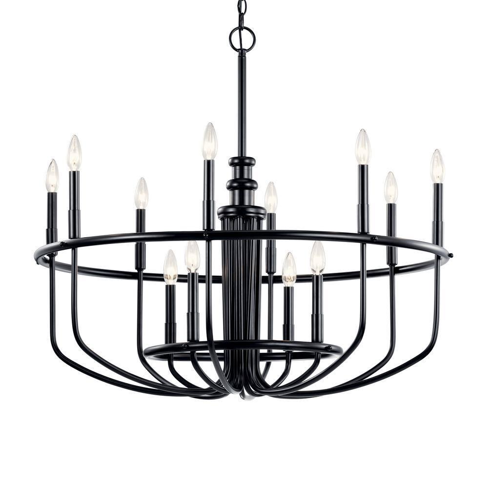 Capitol Hill 30.75" 12 Light Chandelier in Black