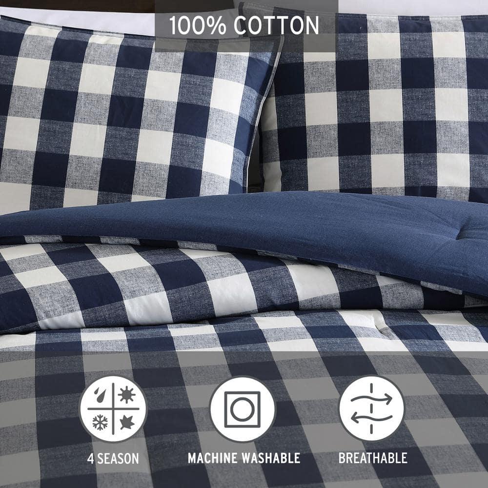 Eddie Bauer Eddie Bauer Lakehouse Plaid Blue Cotton Duvet Cover Set