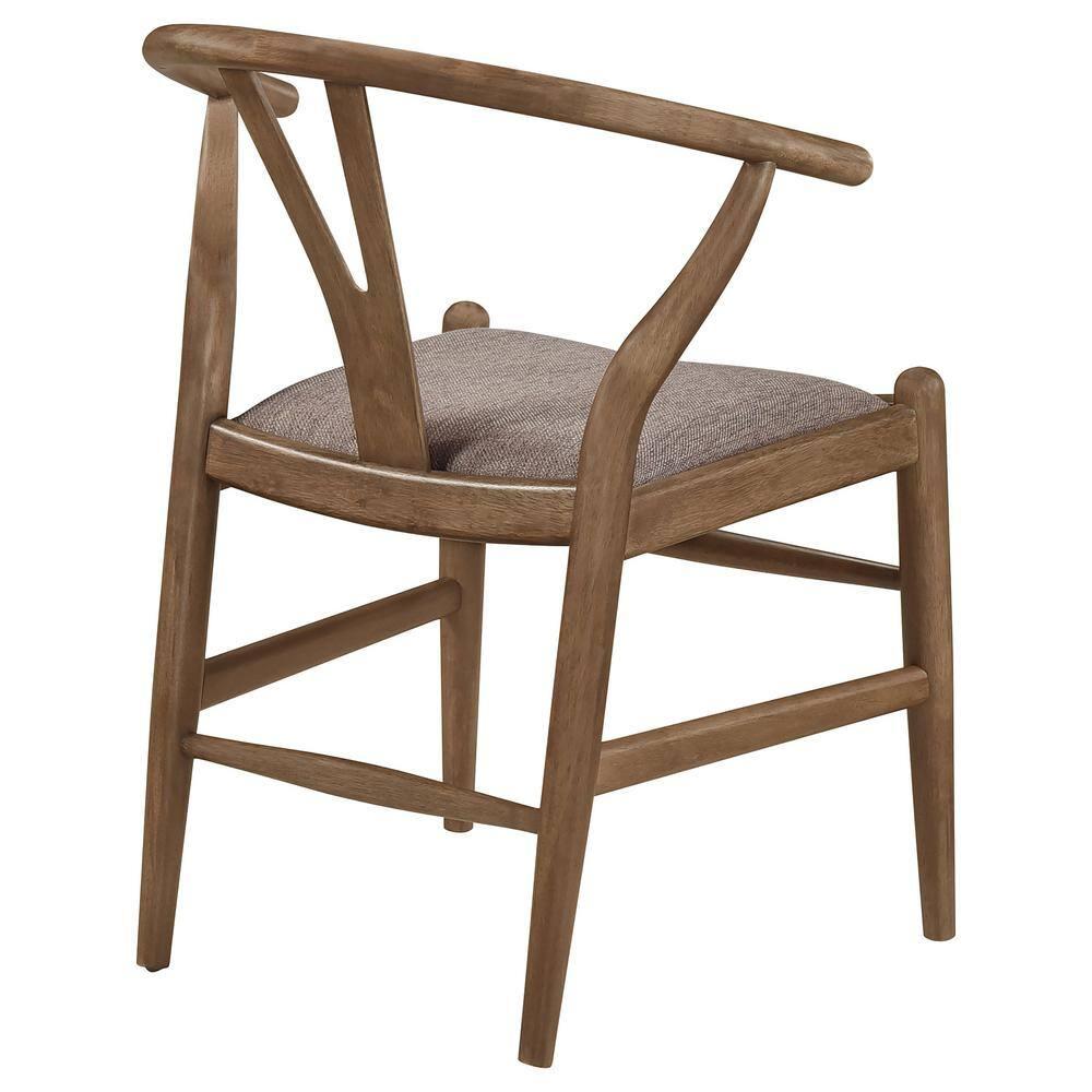Dinah Danish Y-Shaped Back Dining Side Chair Walnut And Brown (Set Of 2)