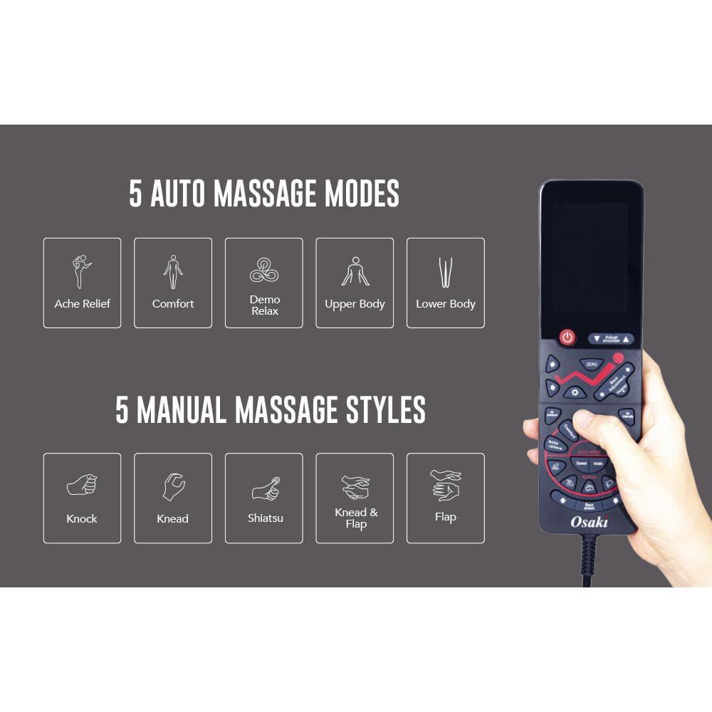 Pro 8500 Series Black Faux Leather Reclining 2D Massage Chair with Zero Gravity, Foot and Calf Massage, Heated Seat