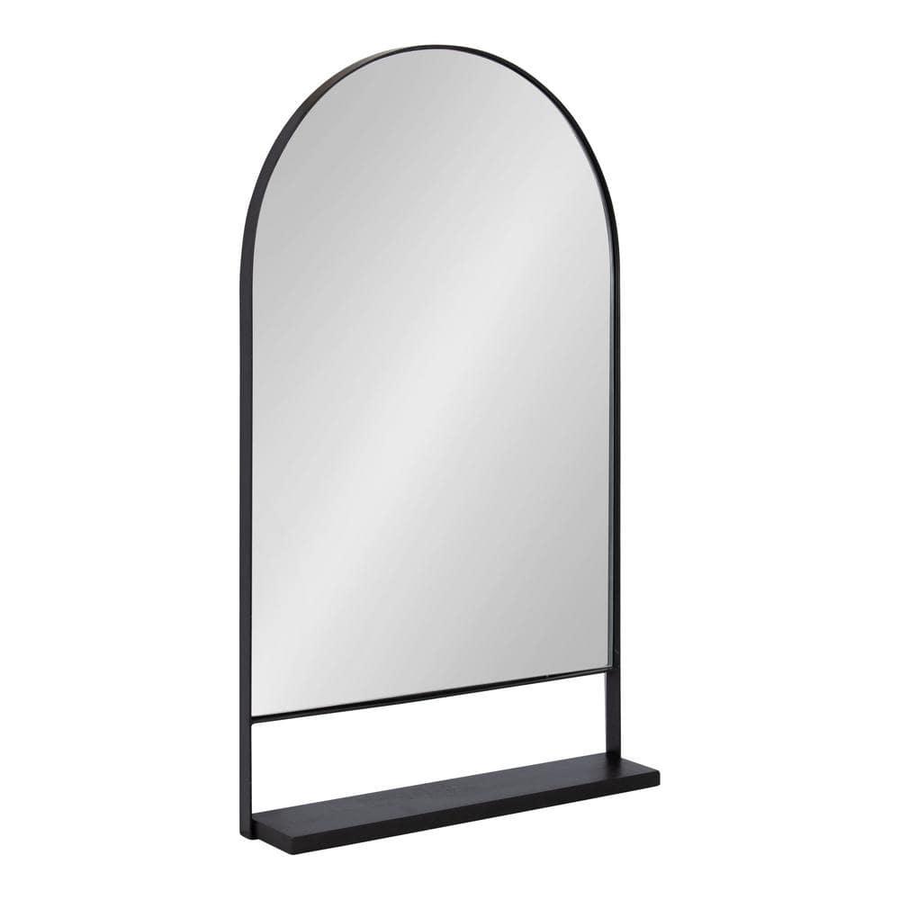 20" x 34" Chadwin Decorative Wall Mirror with Shelf Black - Kate & Laurel All Things Decor: Arched, Farmhouse-Inspired