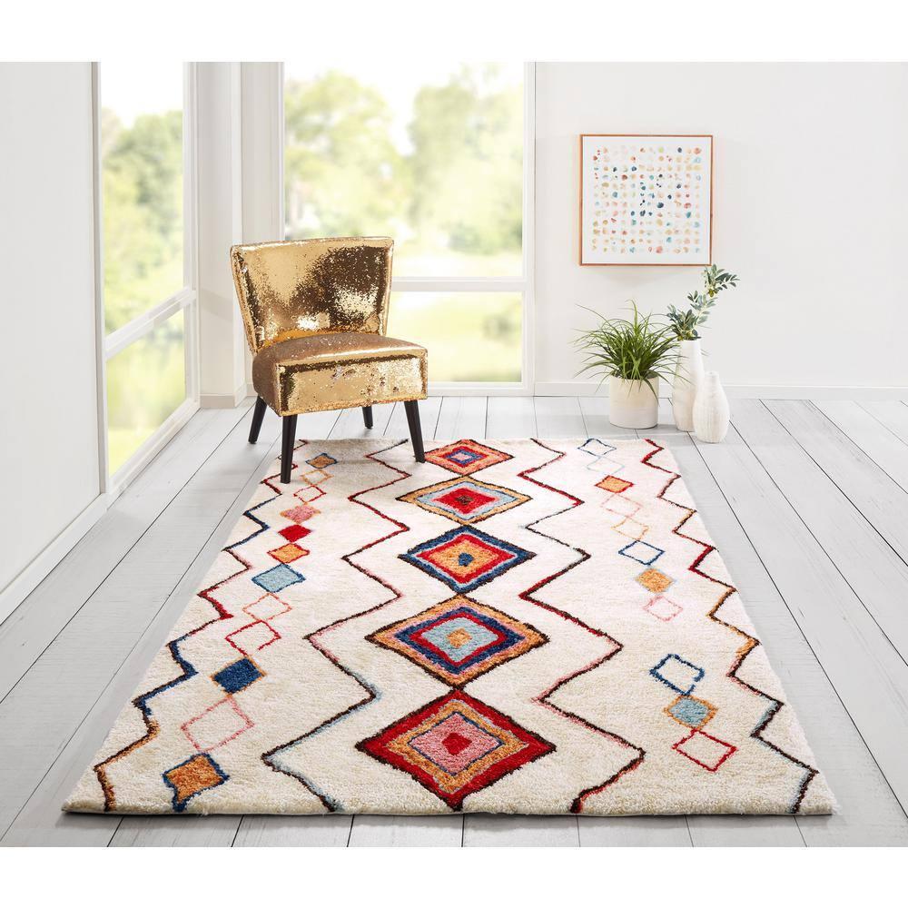 Novogratz Bungalow Olivia Tufted Red/Cream Rug