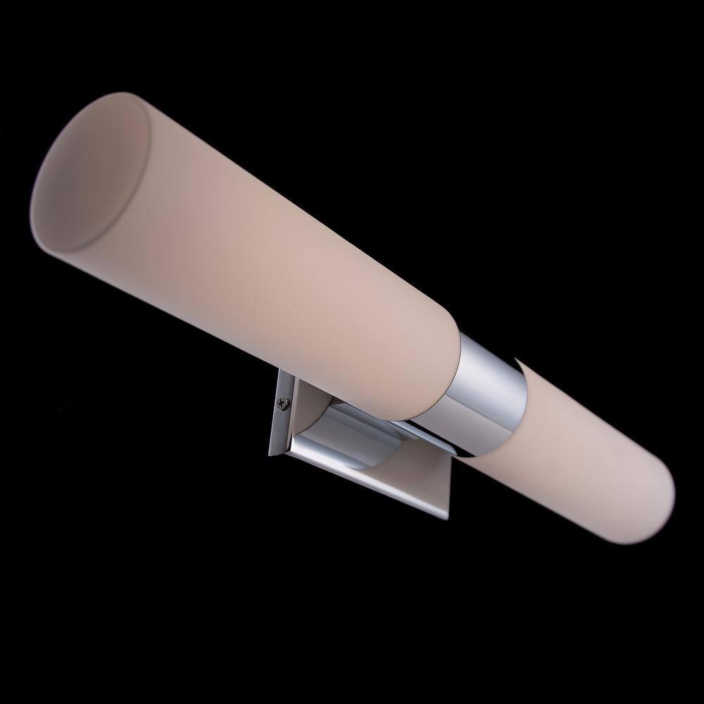 22-Inch Chrome LED Outdoor Wall Light with Opal Glass Shade