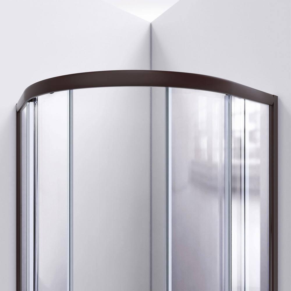 Prime 38" W x 38" D x 74.75" H Semi-Frameless Round Shower Enclosure with Base Included